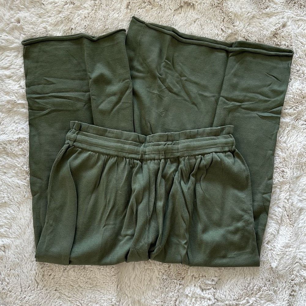 Lunya Cozy Cotton Silk Relaxed Ankle Pant Humble Green Size L - Picture 7 of 8